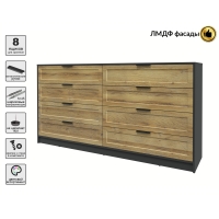 Kомод Тренд КТ-К197 (Антрацит ЛДСП/ Дуб вотан ЛМДФ) Ш1965 В1020 Г451